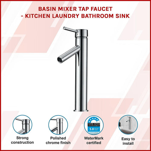  Basin Mixer Tap Faucet -Kitchen Laundry Bathroom Sink