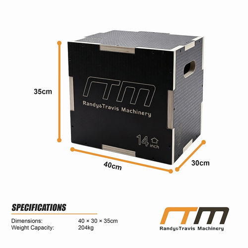 3 in 1 Wooden Plyometric Jump Box 16 14 12 Inch Anti-Slip Plyo Box for Home Gym, CrossFit & Fitness Training
