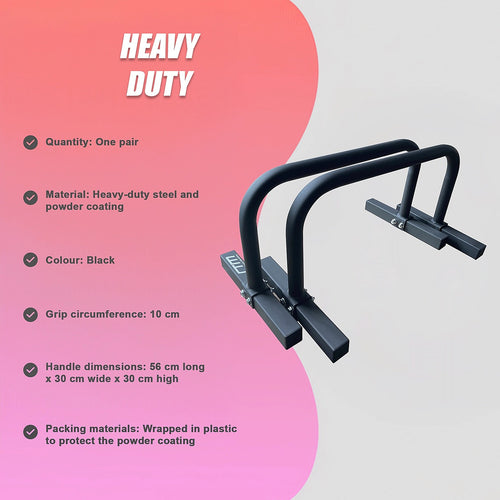Steel Parallette Bars for Push-Ups, Dips & Calisthenics – Heavy-Duty Home Strength Training Equipment