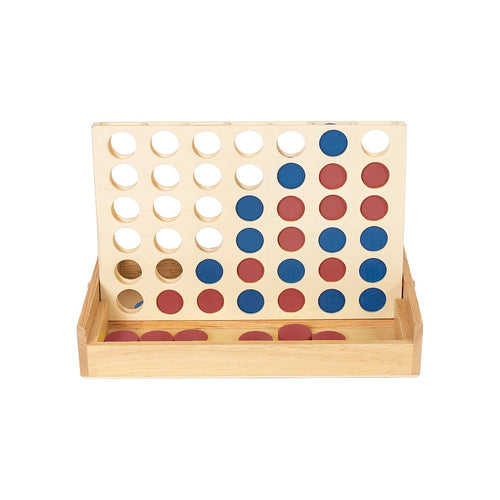 Wooden 4 in a Row Game Classic Family Board Game