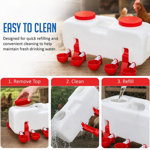 10L Chicken Water Feeder Automatic Chook Drinker Gravity System
