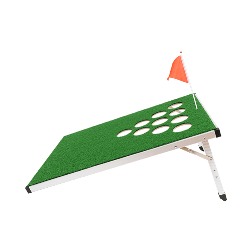 Golf Cornhole Game With Chipping Mats, Golf Balls, Putters