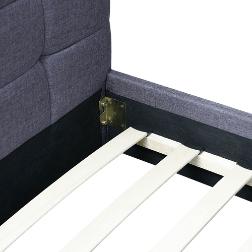 Double Grey Linen Fabric Deluxe Bed Frame