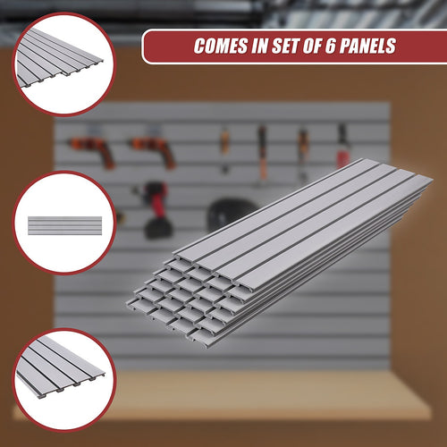 Slatwall Storage Pack for Retail Display Garage Storage - Grey PVC Panels