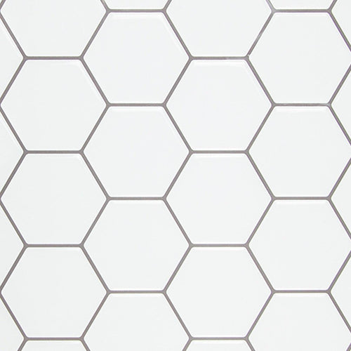 Tiles 3D Peel and Stick Wall Tile Hexagon White 10 Sheets