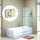 120cm Frameless Glass Bath Screen with Brass Brackets - Gold