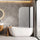180° Black Pivot Door 6mm Safety Glass Bath Shower Screen By Della Francesca - 100 x 140cm