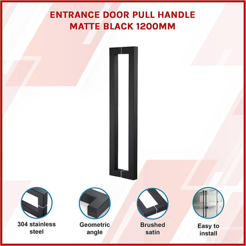 Entrance Door Pull Handle Matte black 1200mm