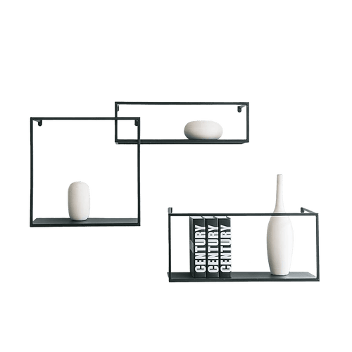 Floating Shelves Retro Industrial Ledge Black Metal Display Stand