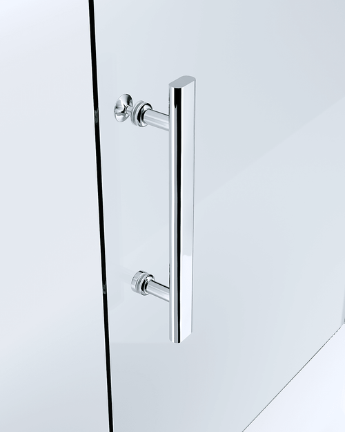 100mm Adjustable (130-140cm) Wall to Wall Sliding Glass Shower Door with Shower Handle Style 2 - Chrome