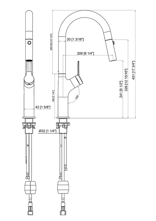 Kitchen Laundry Bathroom Basin Sink Mixer Tap – Pull Out Faucet in Black
