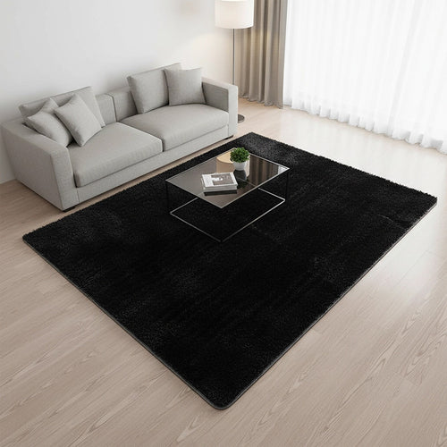 230x160cm Large Shaggy Floor Rug Area Carpet – Black Soft Mat for Bedroom or Living Room Comfort