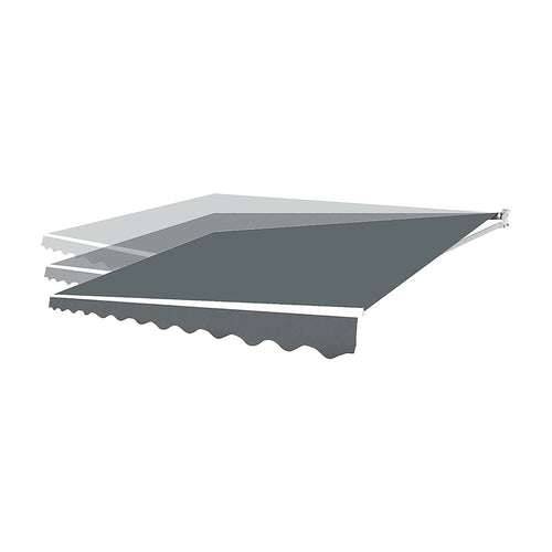 Automatic Retractable Awning 4x3m - Grey Outdoor Wall Sunshade