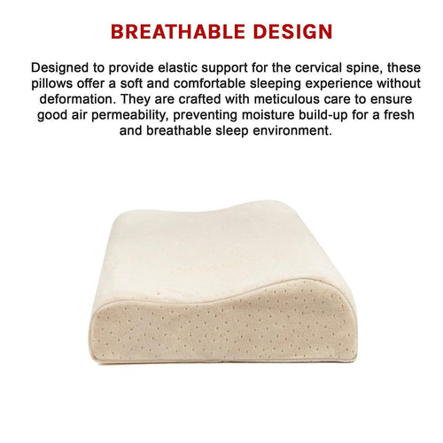 Pure Natural Latex Sleep Pillow Spine Support 30 x 50cm