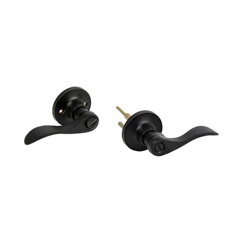 Door Handle Set Lever – Privacy Function with Wave-style Black Design and Functional Style