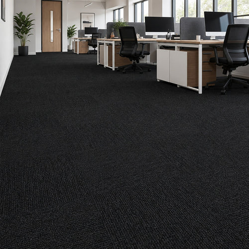 5m² Black Carpet Tiles Set – Commercial & Home Flooring for Office, Retail & Living Areas
