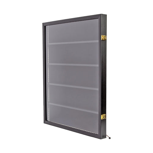 LED Trading Card Display Case for 35 Graded Cards Lockable Wall Frame