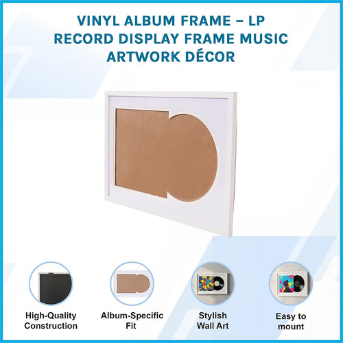 Vinyl Album Frame – LP Record Display Frame for Wall Mount or Desktop Music Artwork Décor