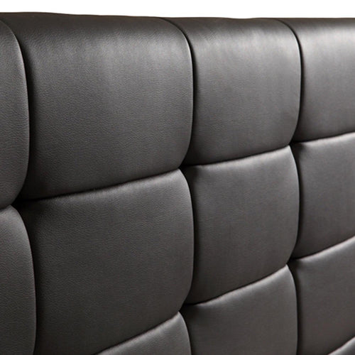 King Black PU Leather Deluxe Bed Frame