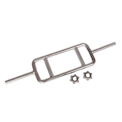 Chrome Tricep Bar Barbell Heavy Duty with Spinlock Collars