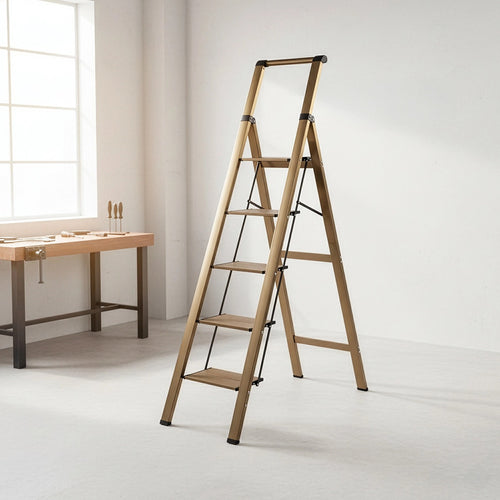 5 Step Aluminium Ladder – Foldable, Lightweight Design with Anti-Slip Pedals