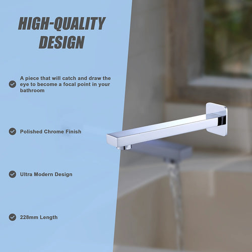 228mm Bath Spout Polished Chrome Finish