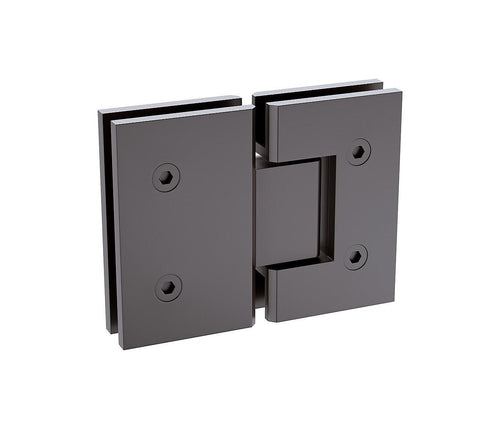 110x70cm Corner Frameless Shower Screen with Gunmetal Brackets and SS Hinges, Square Knob Handle