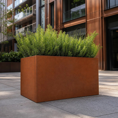 Corten Steel Planter Box 62x40x39cm Outdoor Garden Raised Bed with Rust Finish