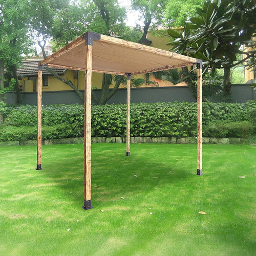 Roof Pergola Gazebo Shed Matte Black Steel Single with Coffee Screen Brackets DIY Kits