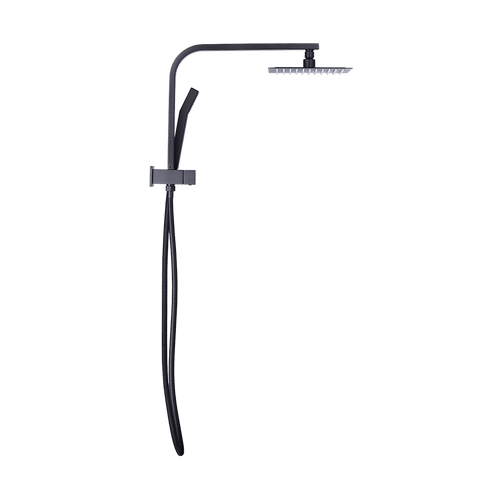 WELS 8" Rain Shower Head Set Square Dual Heads Faucet High Pressure Hand Held