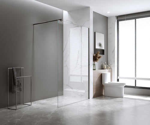 Glass Shower Screen Square Stabilising Pole in Gunmetal