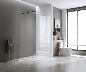Glass Shower Screen Square Stabilising Pole in Black