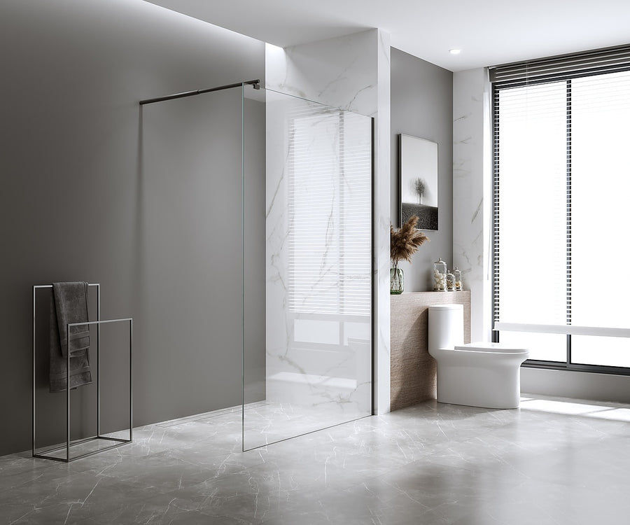 Glass Shower Screen Square Stabilising Pole in Black
