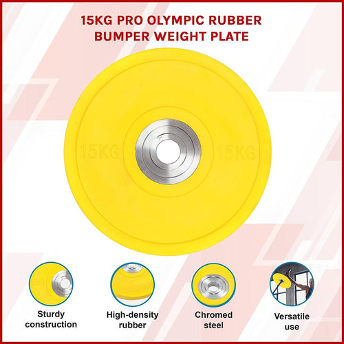 15kg PRO Olympic Rubber Bumper Weight Plate