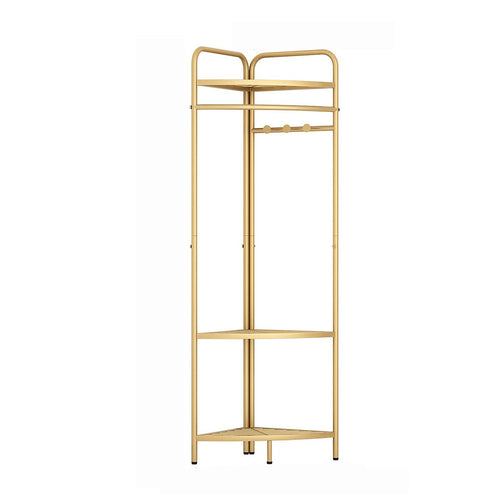 Corner Gold Clothing Rack – Stylish Metal Clothes Storage Stand for Bedroom & Wardrobe Organisation