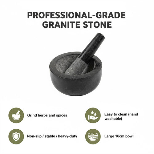 Large Pestle and Mortar Set Durable Granite Stone Spice & Herb Crusher