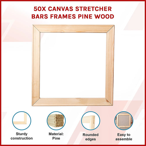 50x Canvas Stretcher Bars Frames Pine Wood