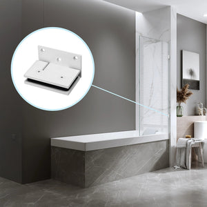 70cm Frameless Swing Bath Screen with White Hardware