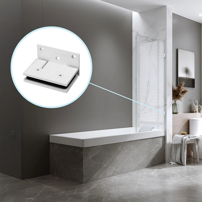 70cm Frameless Swing Bath Screen with White Hardware