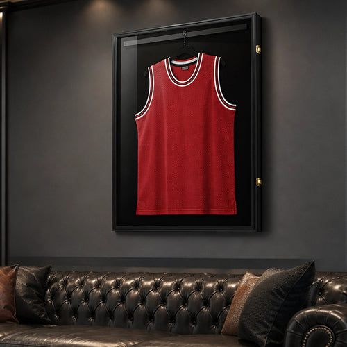 80cm Wall Mounted Lockable Jersey Display Case for Sports Memorabilia & Signed Shirts