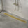 90cm Bathroom Shower Brushed Brass Grate Drain w/ Centre outlet Floor Waste
