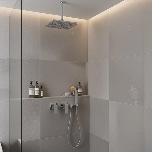 Bathroom Shower Bath Hot and Cold Square Mixer WATERMARK Certified - Chrome