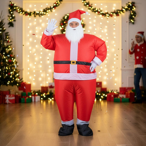 Adult Santa Inflatable Costume with Fan – Funny Blow-Up Fancy Dress