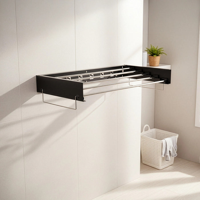 Collapsible Laundry Drying Rack – Wall Mounted Clothes Airer with Foldable Design for Indoor or Outdoor Use
