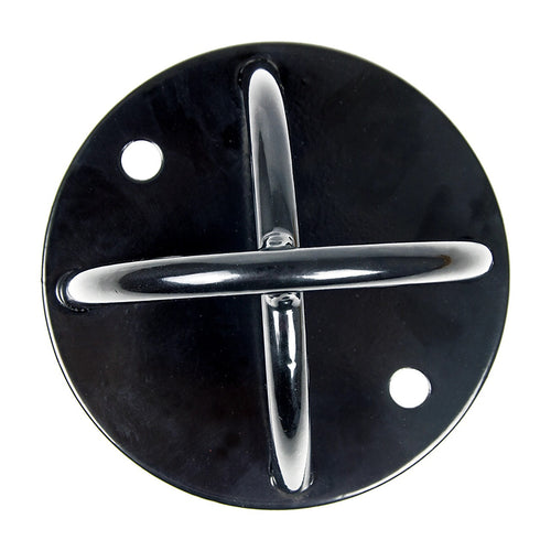 Pair of Black Wall Anchor Mounts for Battle Ropes, Suspension Training & Gym Use