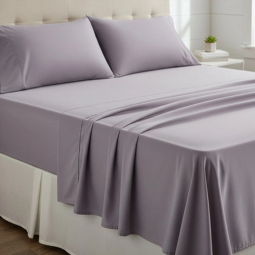 Double Bed Sheet Set – 1800 Series Microfiber, Deep Pocket, Soft & Breathable, Grey