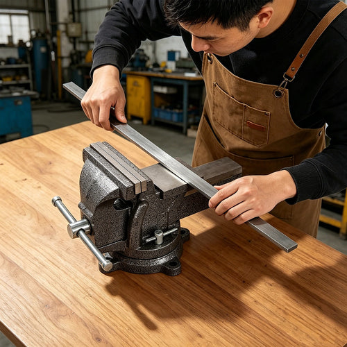 150mm Bench Vise with Anvil 360° Swivel Base Heavy Duty Ductile Iron
