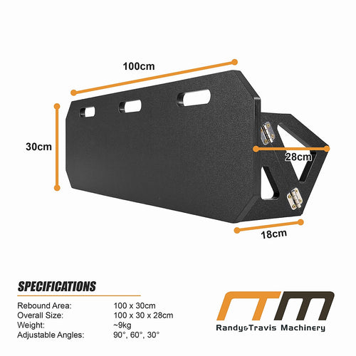 100cm Foldable Soccer Bounce Board Kickback Trainer with Adjustable Rebound Angles