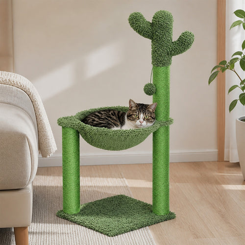 Cactus Cat Tree with Hammock and Sisal Scratching Posts