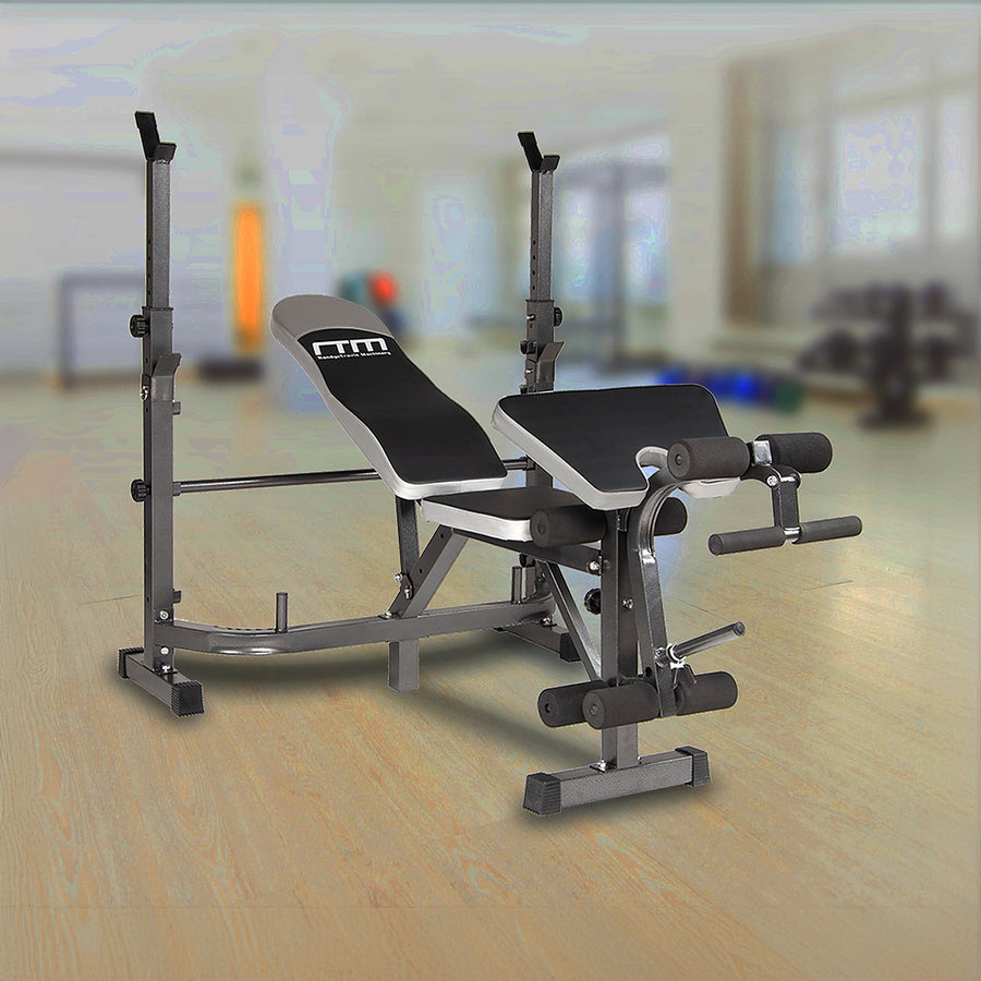 Multi-Station Home Gym Equipment with Adjustable Weight Bench